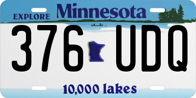 MN license plate 376UDQ