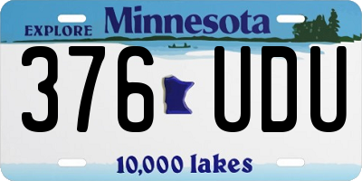 MN license plate 376UDU