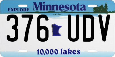 MN license plate 376UDV