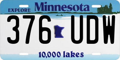 MN license plate 376UDW