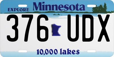 MN license plate 376UDX