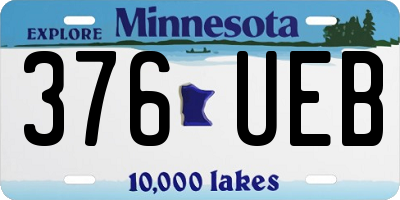 MN license plate 376UEB