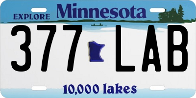 MN license plate 377LAB