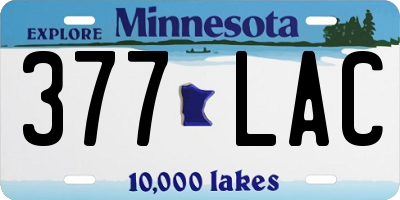 MN license plate 377LAC