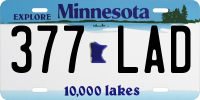 MN license plate 377LAD