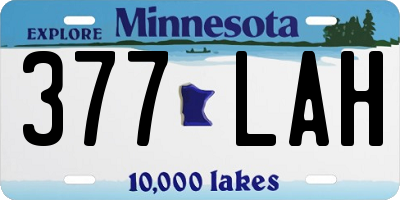 MN license plate 377LAH