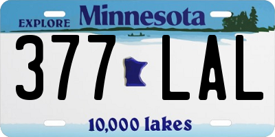 MN license plate 377LAL