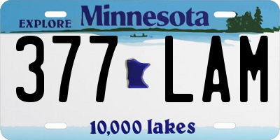 MN license plate 377LAM