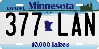 MN license plate 377LAN