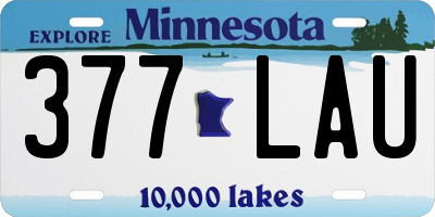 MN license plate 377LAU