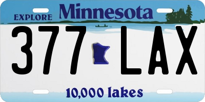 MN license plate 377LAX