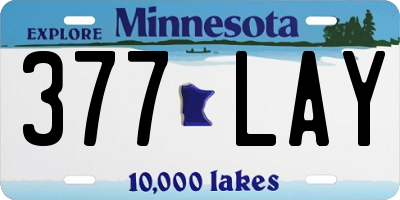 MN license plate 377LAY