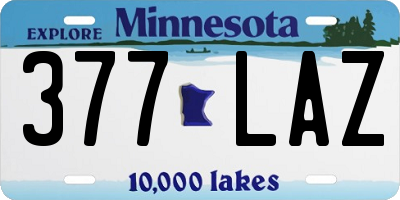 MN license plate 377LAZ