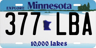 MN license plate 377LBA