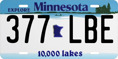 MN license plate 377LBE
