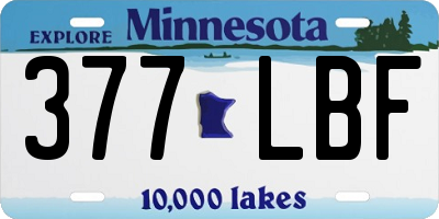 MN license plate 377LBF