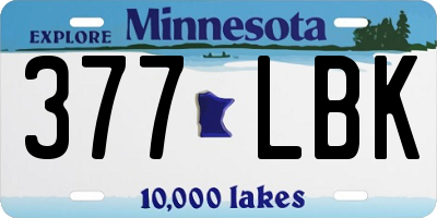 MN license plate 377LBK