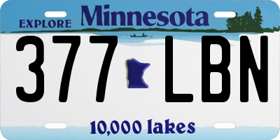 MN license plate 377LBN