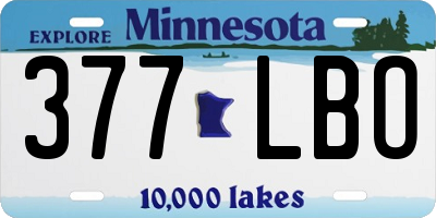 MN license plate 377LBO