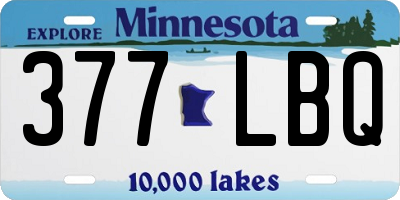 MN license plate 377LBQ