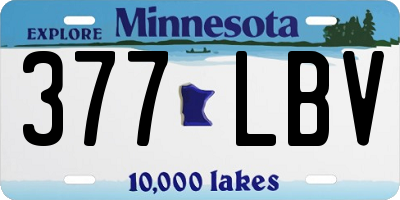 MN license plate 377LBV