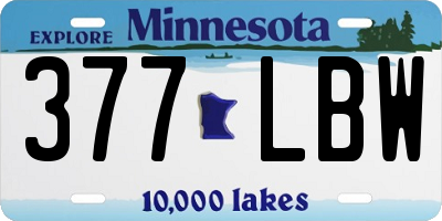 MN license plate 377LBW