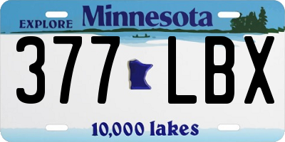 MN license plate 377LBX