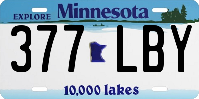 MN license plate 377LBY