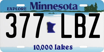 MN license plate 377LBZ