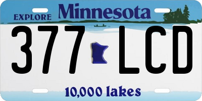 MN license plate 377LCD