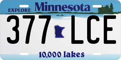 MN license plate 377LCE