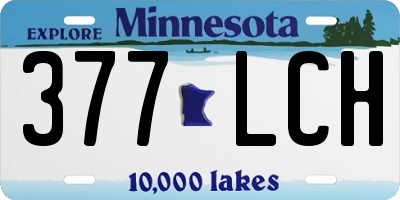 MN license plate 377LCH