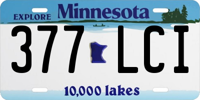 MN license plate 377LCI