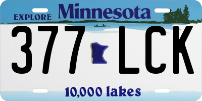 MN license plate 377LCK
