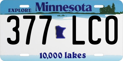 MN license plate 377LCO