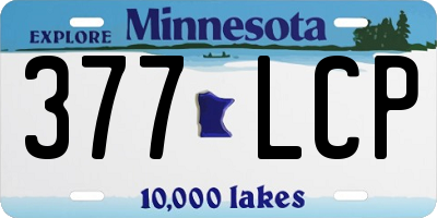 MN license plate 377LCP