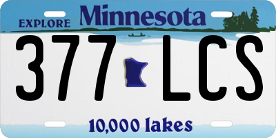 MN license plate 377LCS