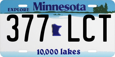 MN license plate 377LCT
