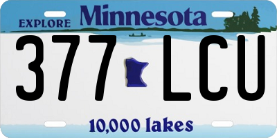 MN license plate 377LCU
