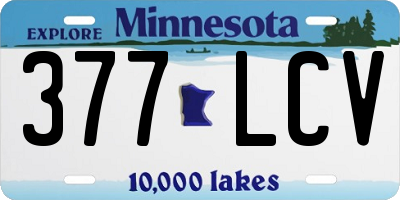 MN license plate 377LCV
