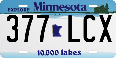 MN license plate 377LCX