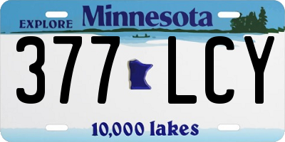 MN license plate 377LCY