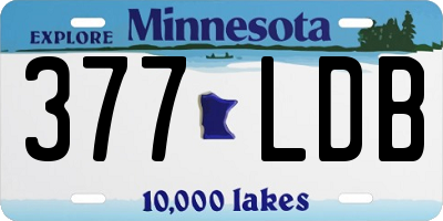 MN license plate 377LDB