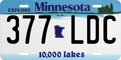 MN license plate 377LDC