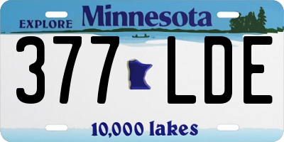 MN license plate 377LDE