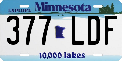 MN license plate 377LDF