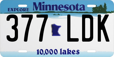MN license plate 377LDK