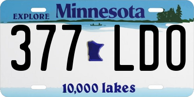 MN license plate 377LDO