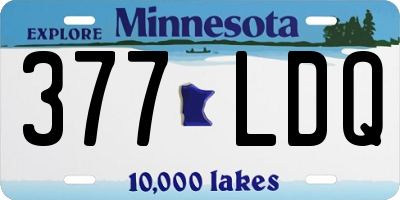 MN license plate 377LDQ