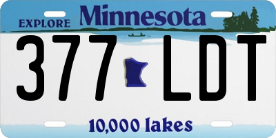 MN license plate 377LDT
